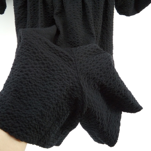 Anthropologie Romper Black Texured Puffy Bubble Sleeves  XS by Anthropologie - Picture 10 of 15